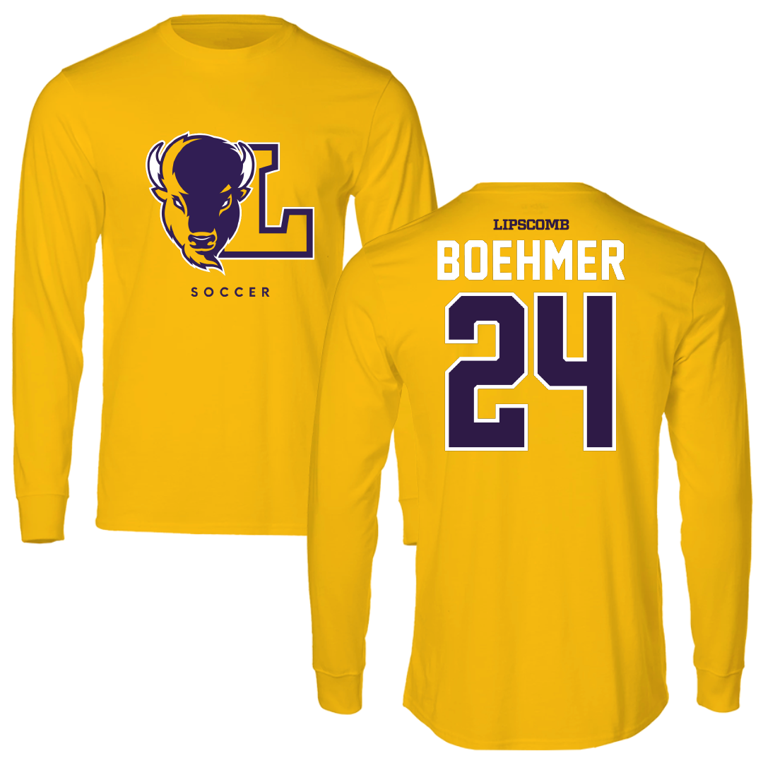 Lipscomb University Soccer Gold Long Sleeve - #24 Aidan Boehmer