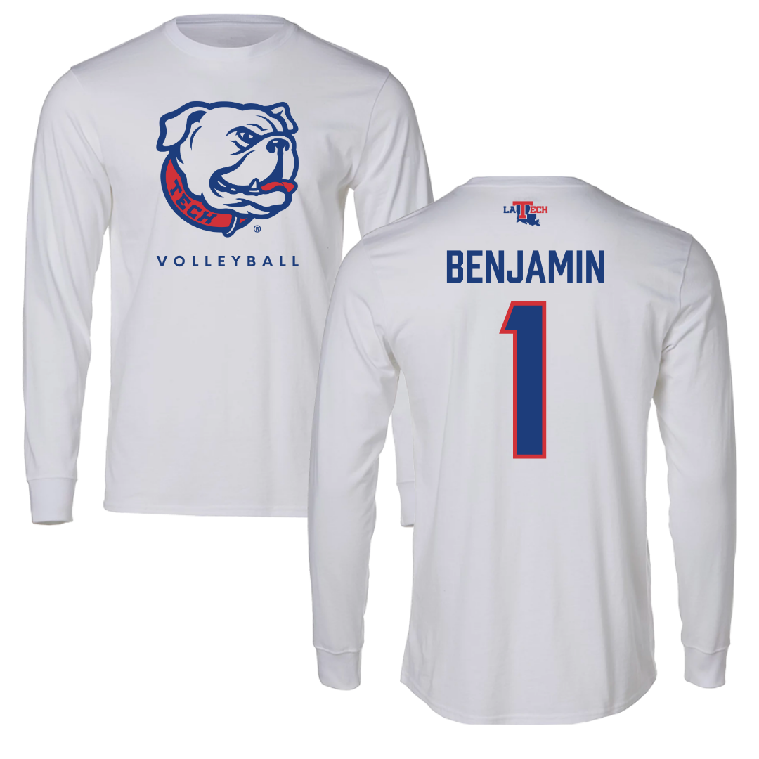 Louisiana Tech University Volleyball White Long Sleeve - #1 Izabely Benjamin