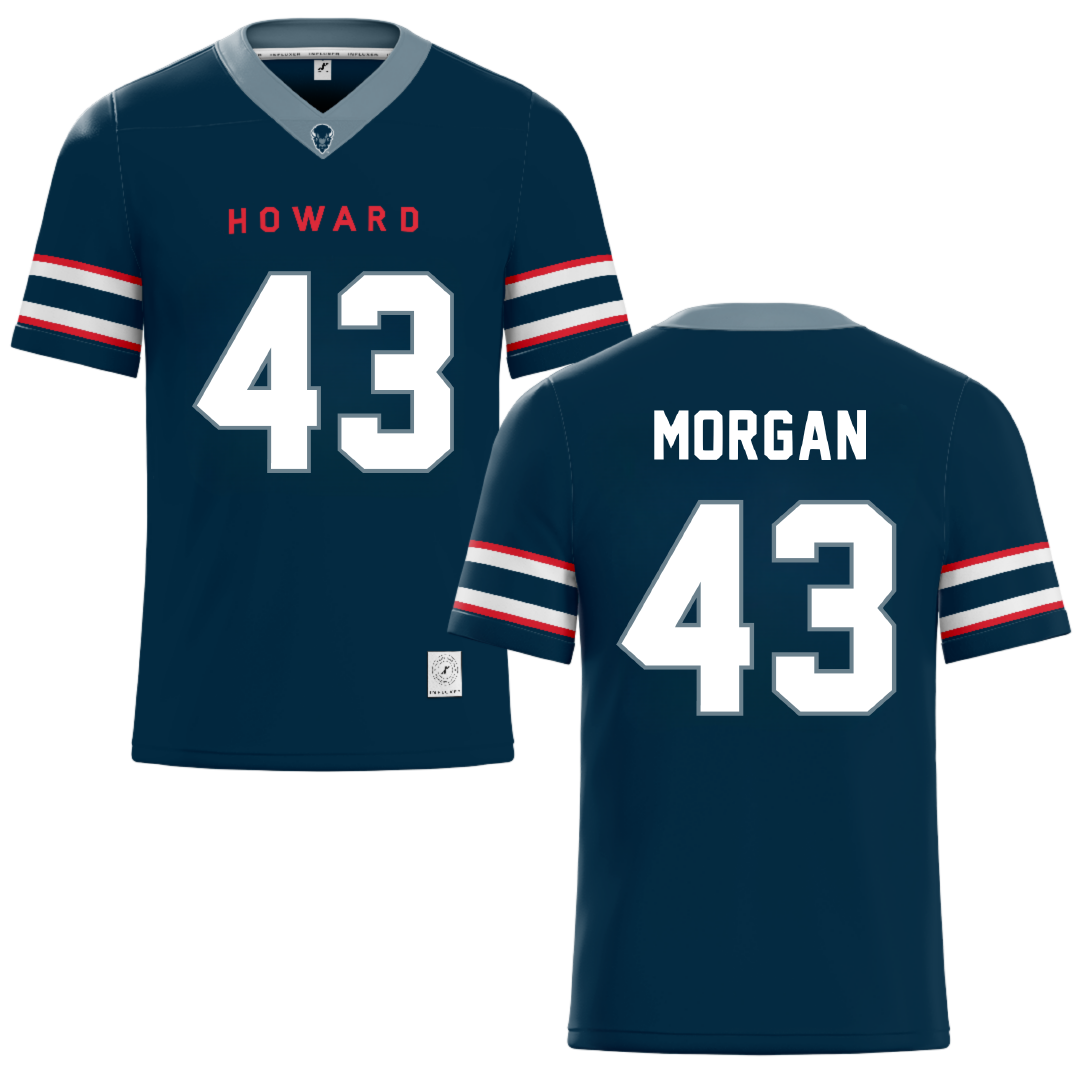 Howard University Blue Football Jersey - #43 Brock Morgan