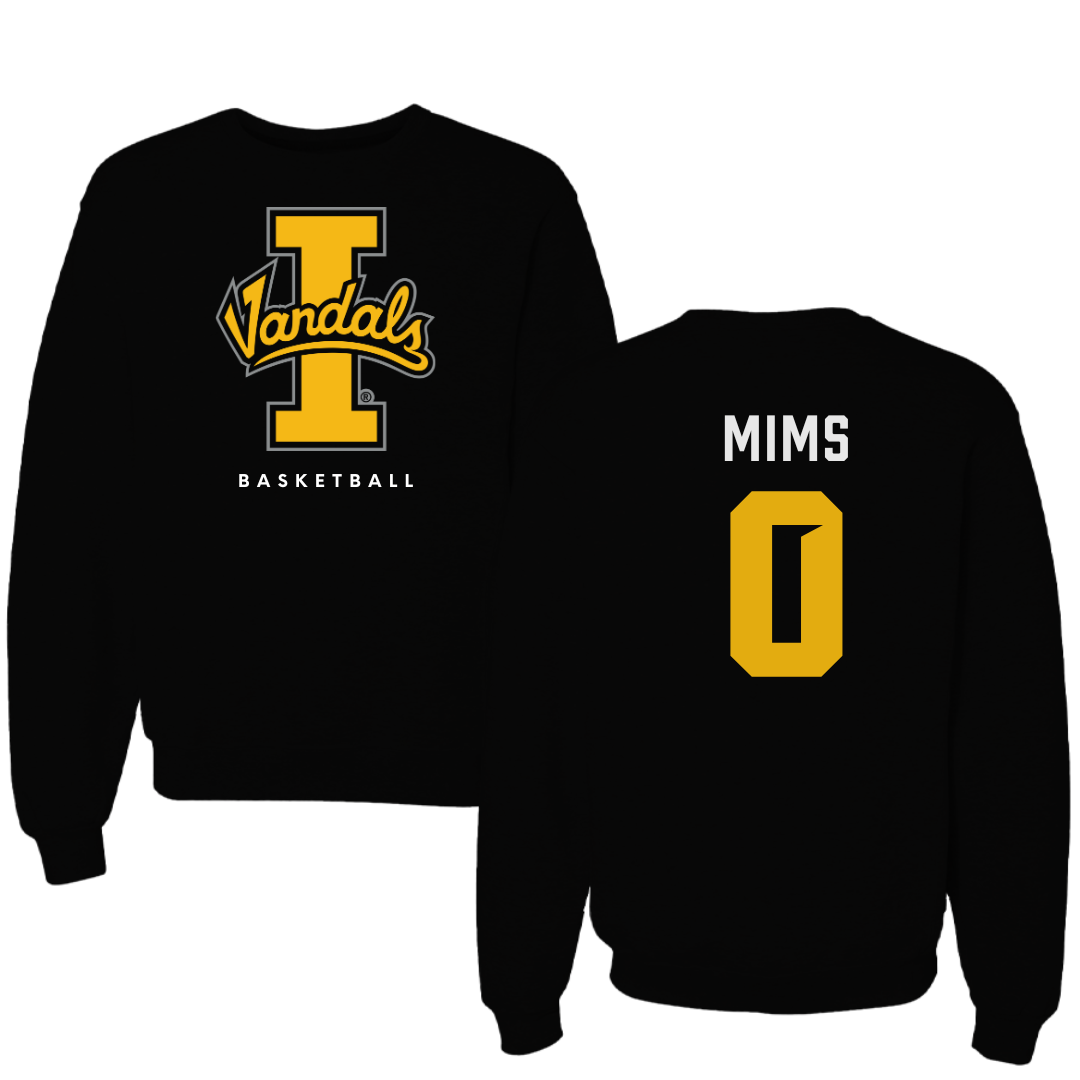University of Idaho Basketball Black Crewneck - #0 Julius Mims