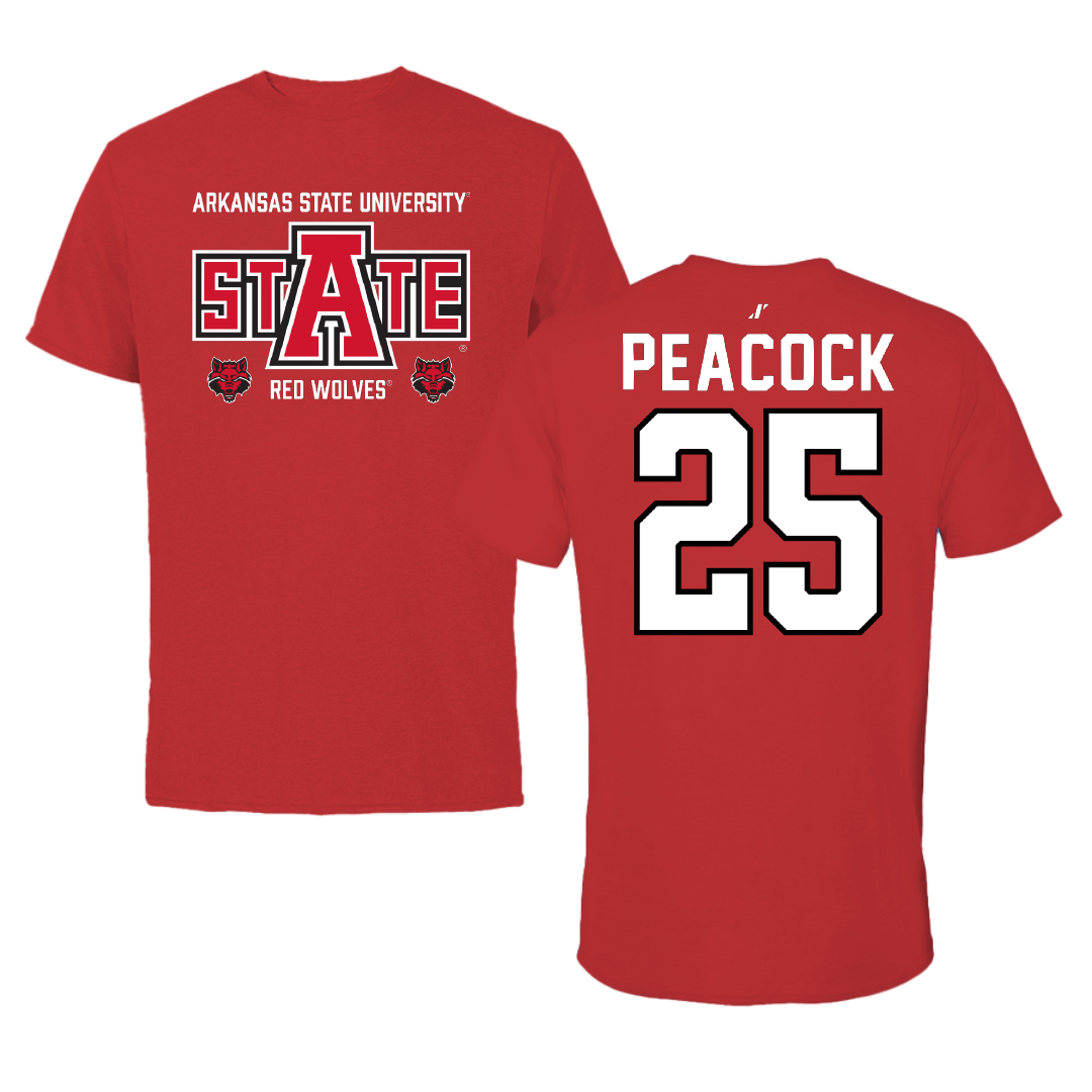 Arkansas State University Soccer Red General Performance Tee - #25 Keelyn Peacock