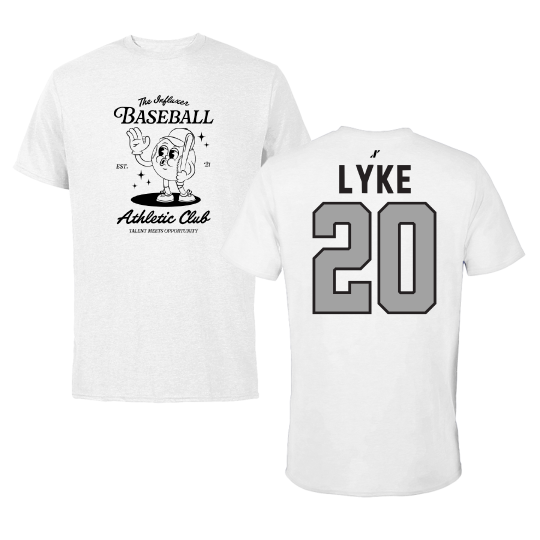 Baseball White Influxer Athletic Club Tee - #20 Ethan Lyke