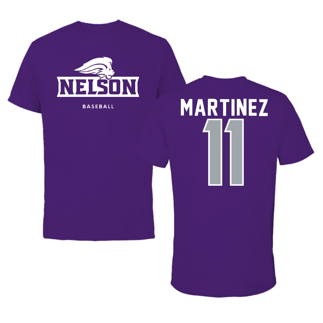 Nelson University Baseball Purple Tee - #11 Jake Martinez