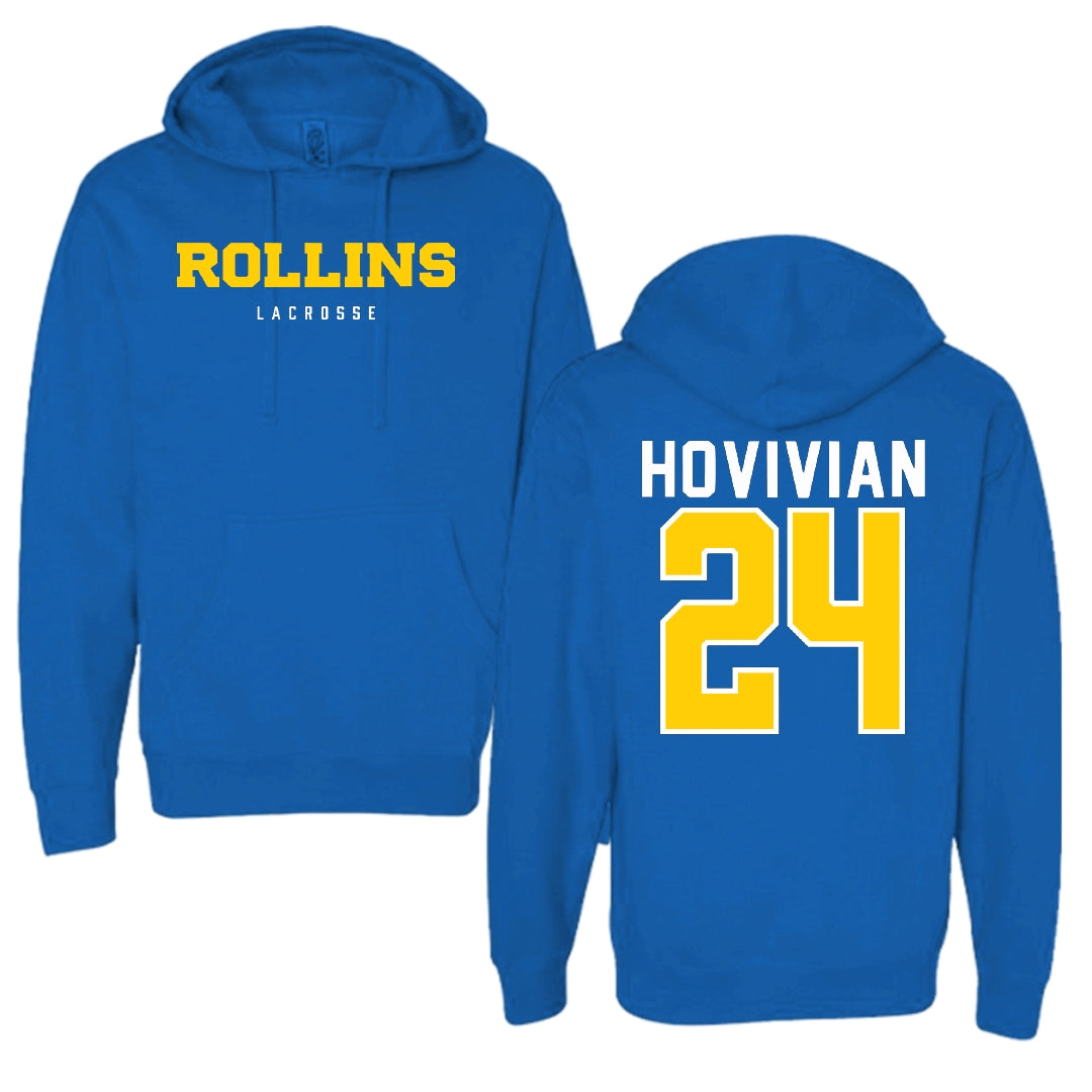 Rollins College Lacrosse Blue University Hoodie - #24 Tess Hovivian