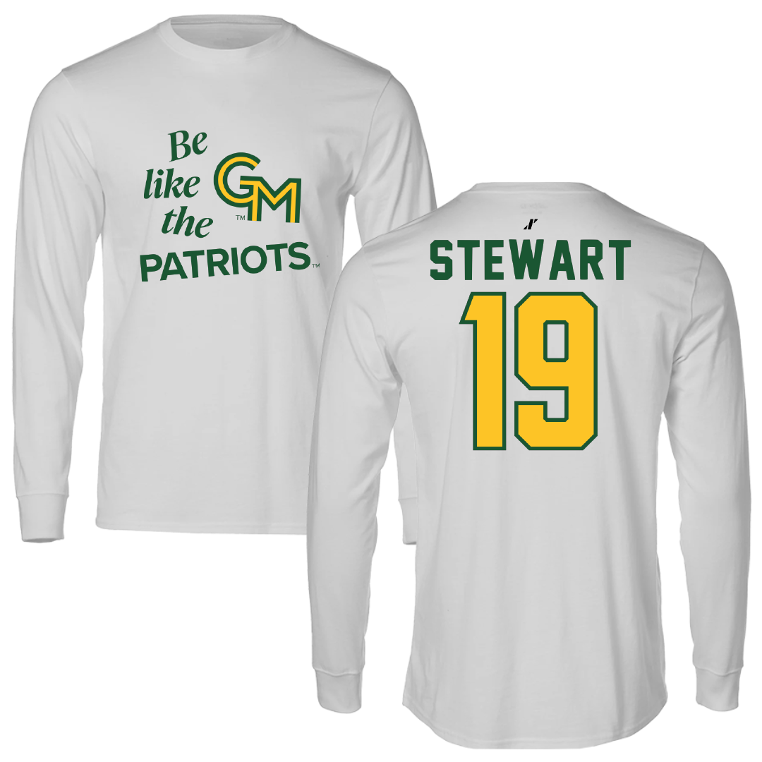 George Mason University Baseball Light Gray Be Like Us Long Sleeve - #19 Owen Stewart