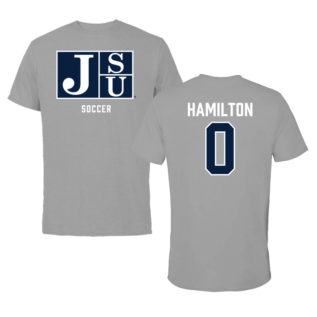 Jackson State University Soccer Gray Tee - #0 Jordan Hamilton