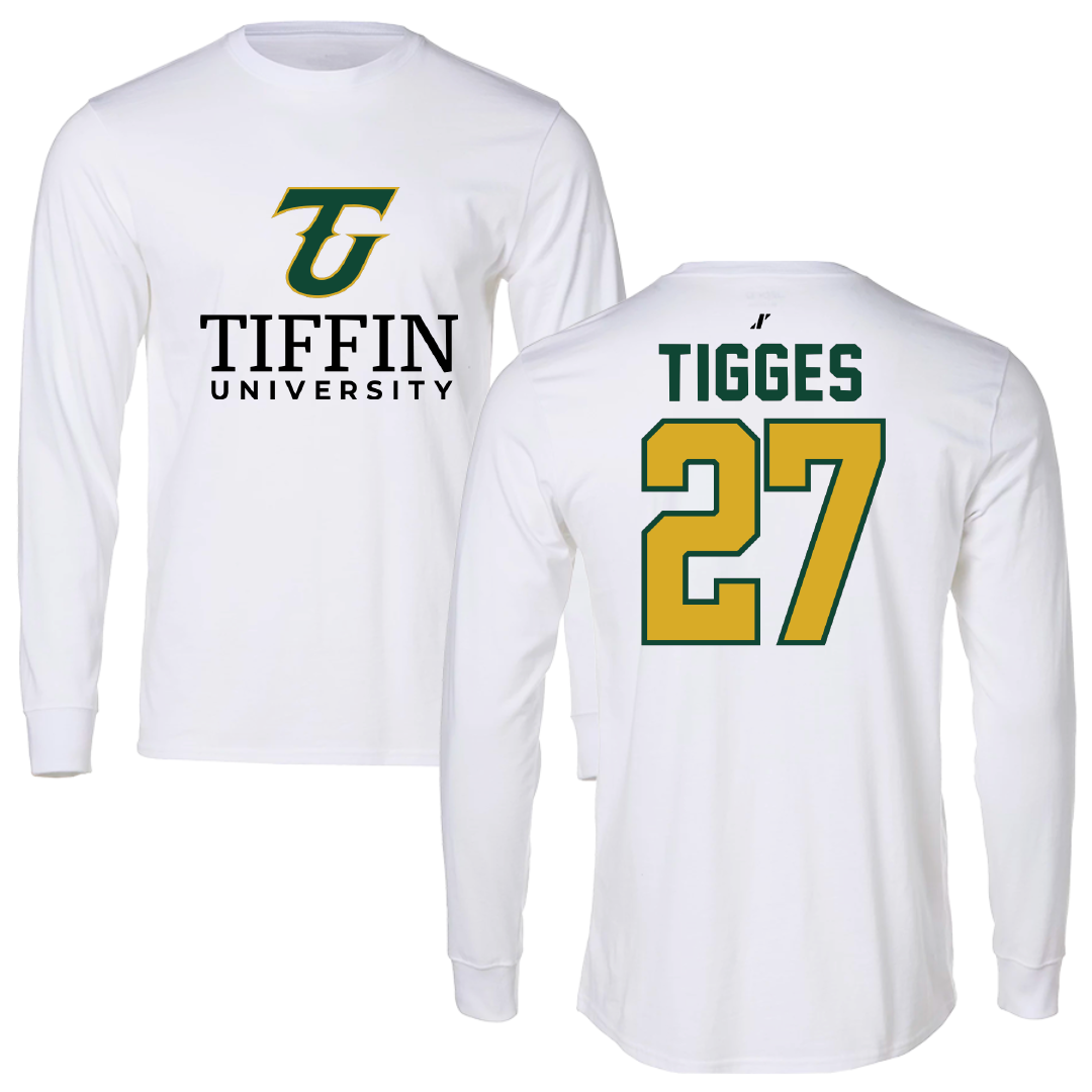 Tiffin University STUNT White Performance Long Sleeve - #27 Jenna Tigges