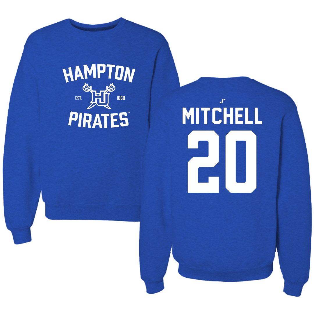 Hampton University Lacrosse Blue General Crewneck - #20 Robert Mitchell