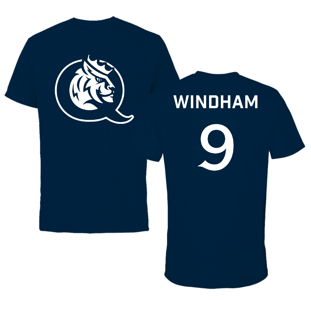 Queens University of Charlotte Softball Navy Mascot Performance Tee - #9 Natalie Windham