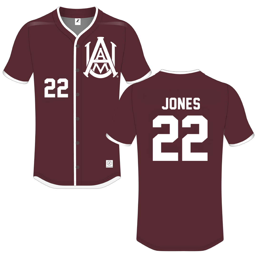 Alabama A&M University Maroon Bulldogs Button-Down Jersey - #22 Zahria Jones
