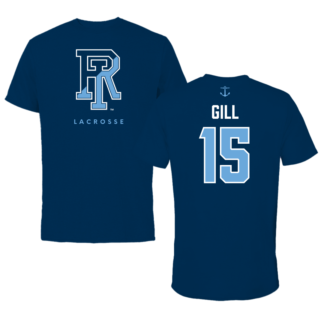 University of Rhode Island Lacrosse Navy Performance Tee - #15 Izze Gill