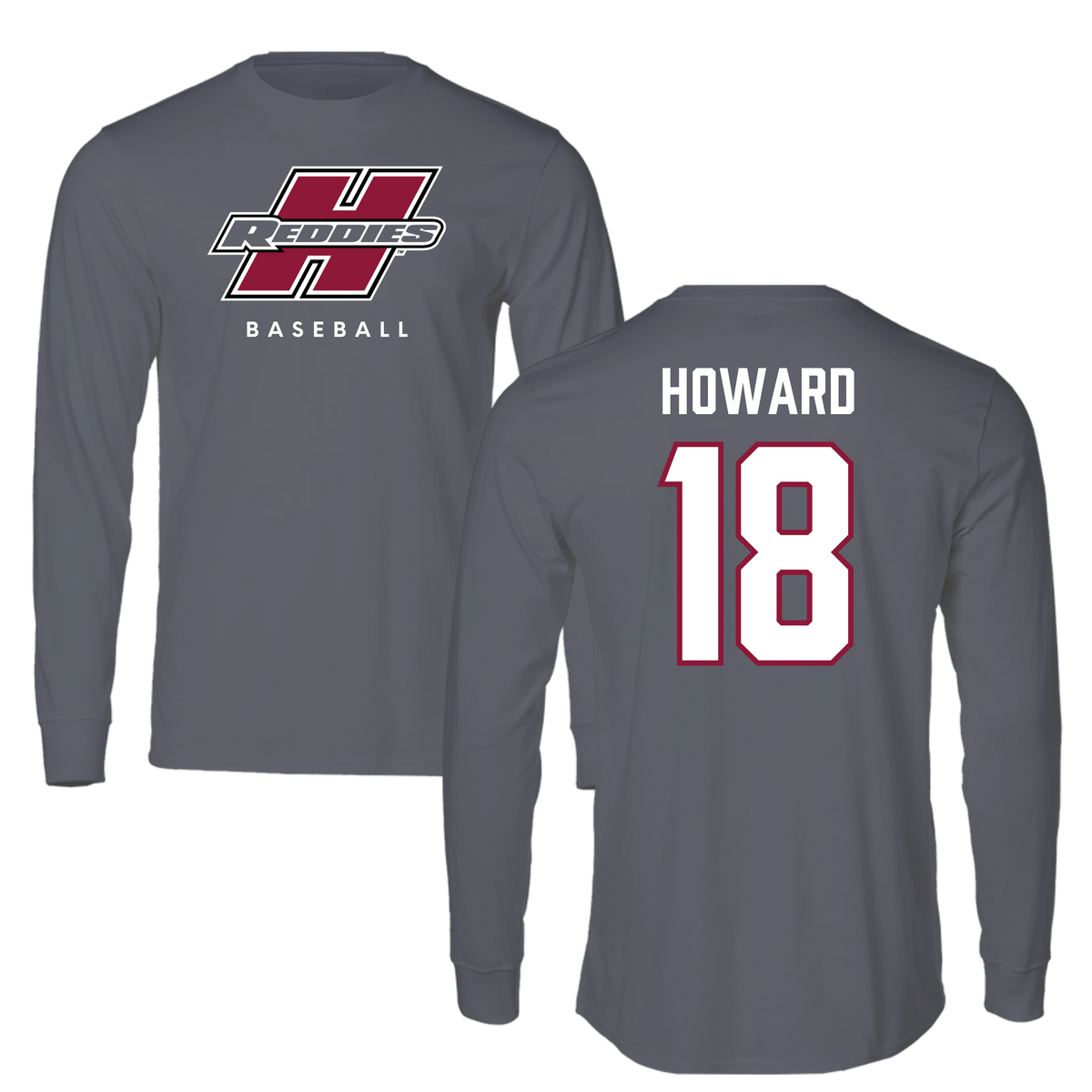 Henderson State University Baseball Gray Performance Long Sleeve - #18 Andrew Howard