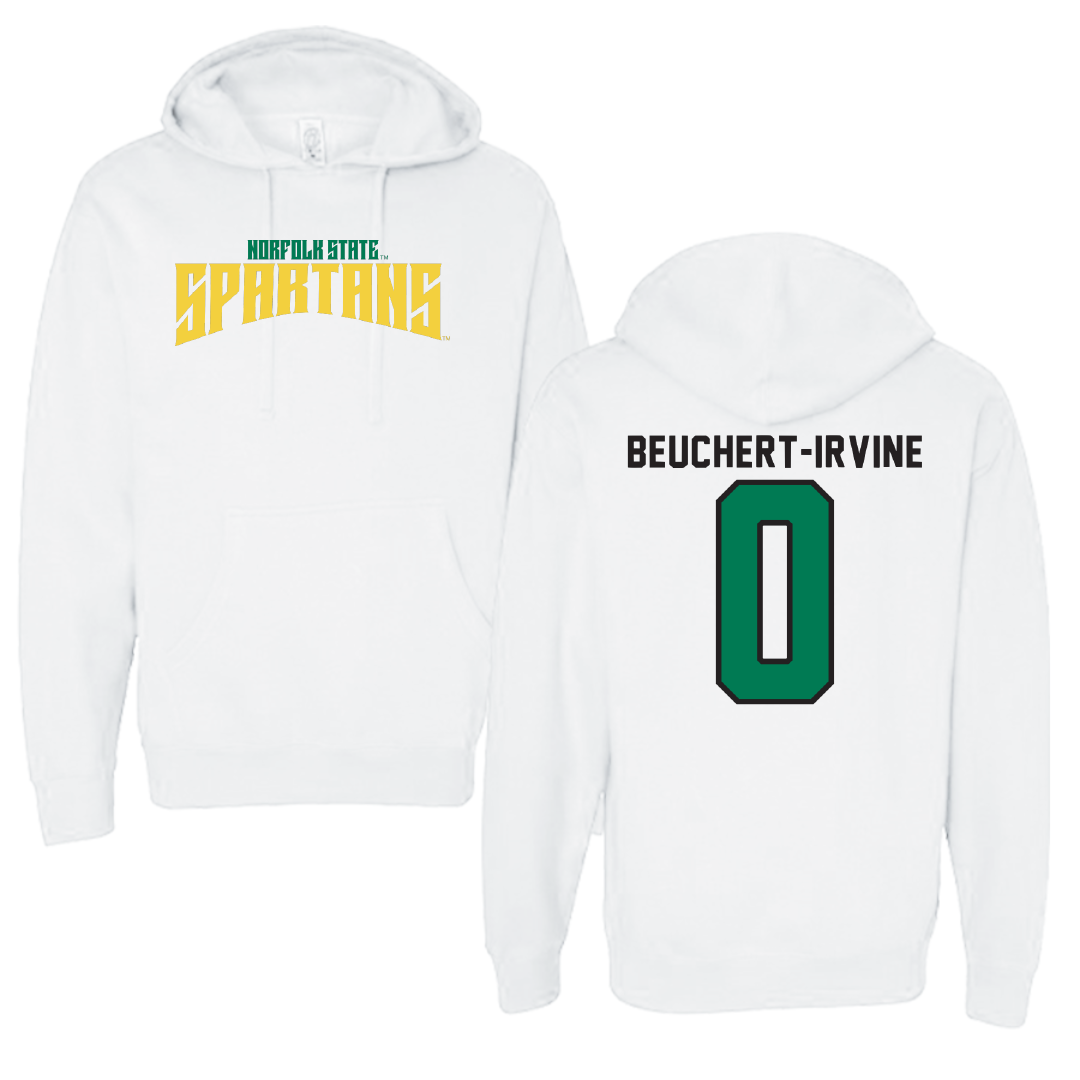Norfolk State University Football White Classic Hoodie - #0 Sage Beuchert-Irvine