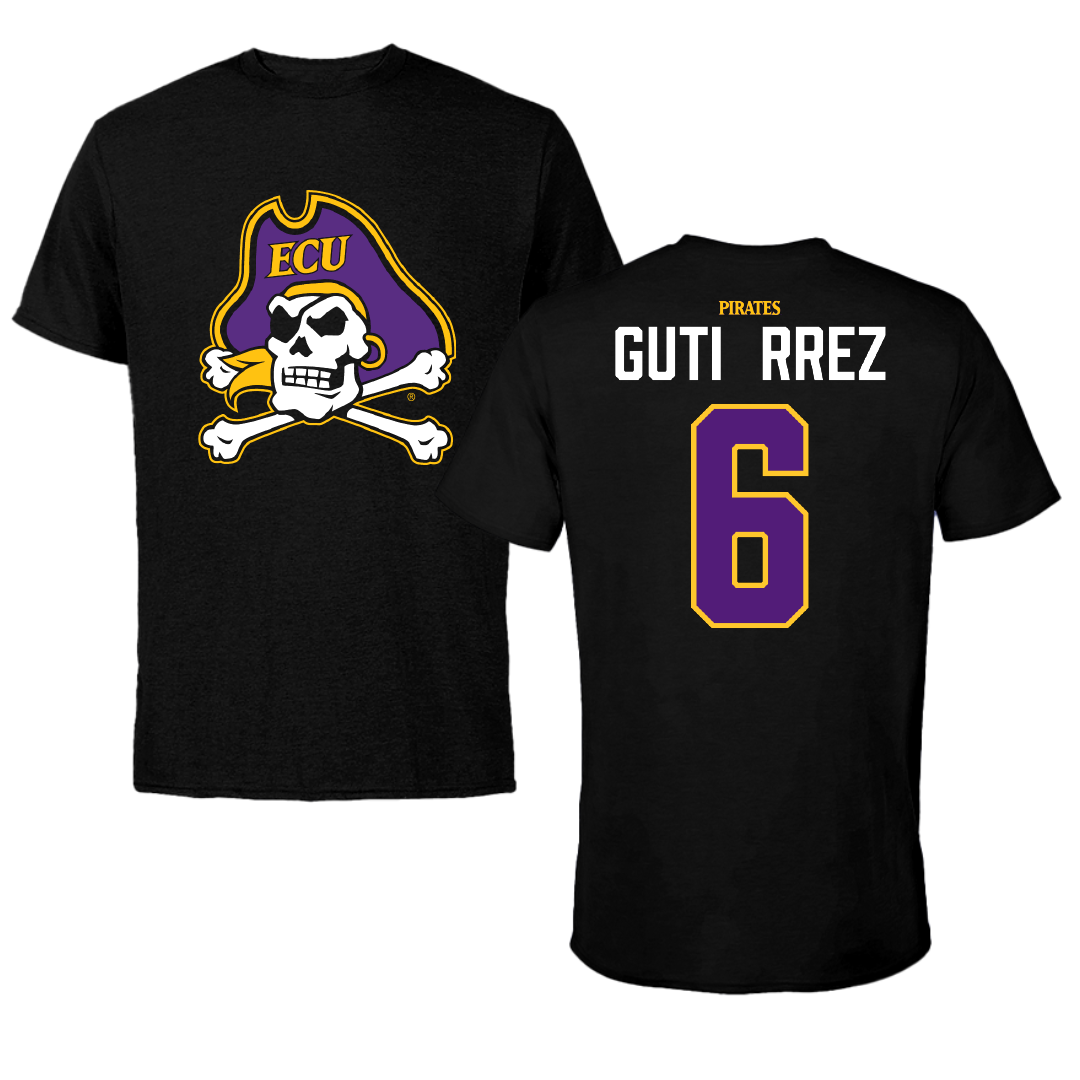 East Carolina University Soccer Black Tee - #6 Isabella Gutiérrez