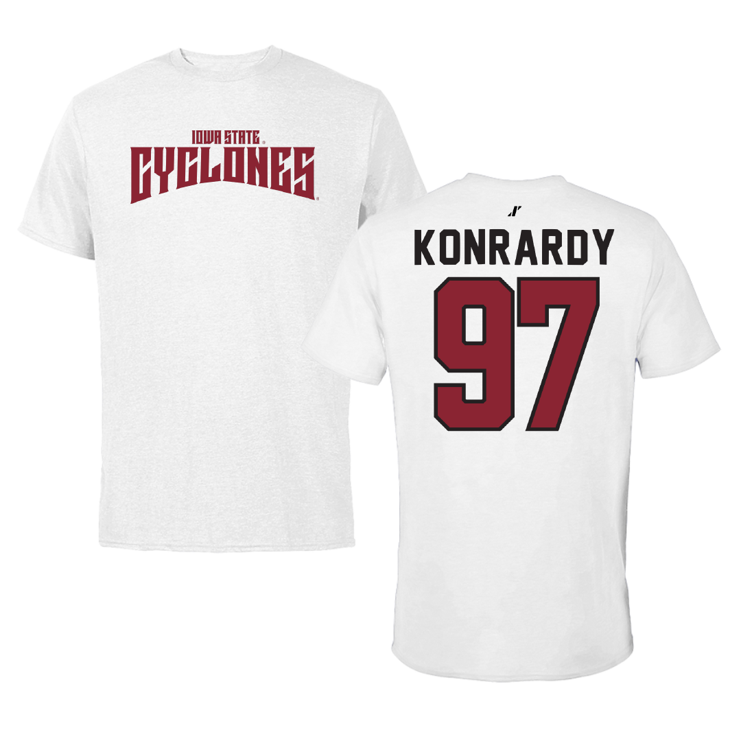 Iowa State University Football White Classic Tee - #97 Kyle Konrardy