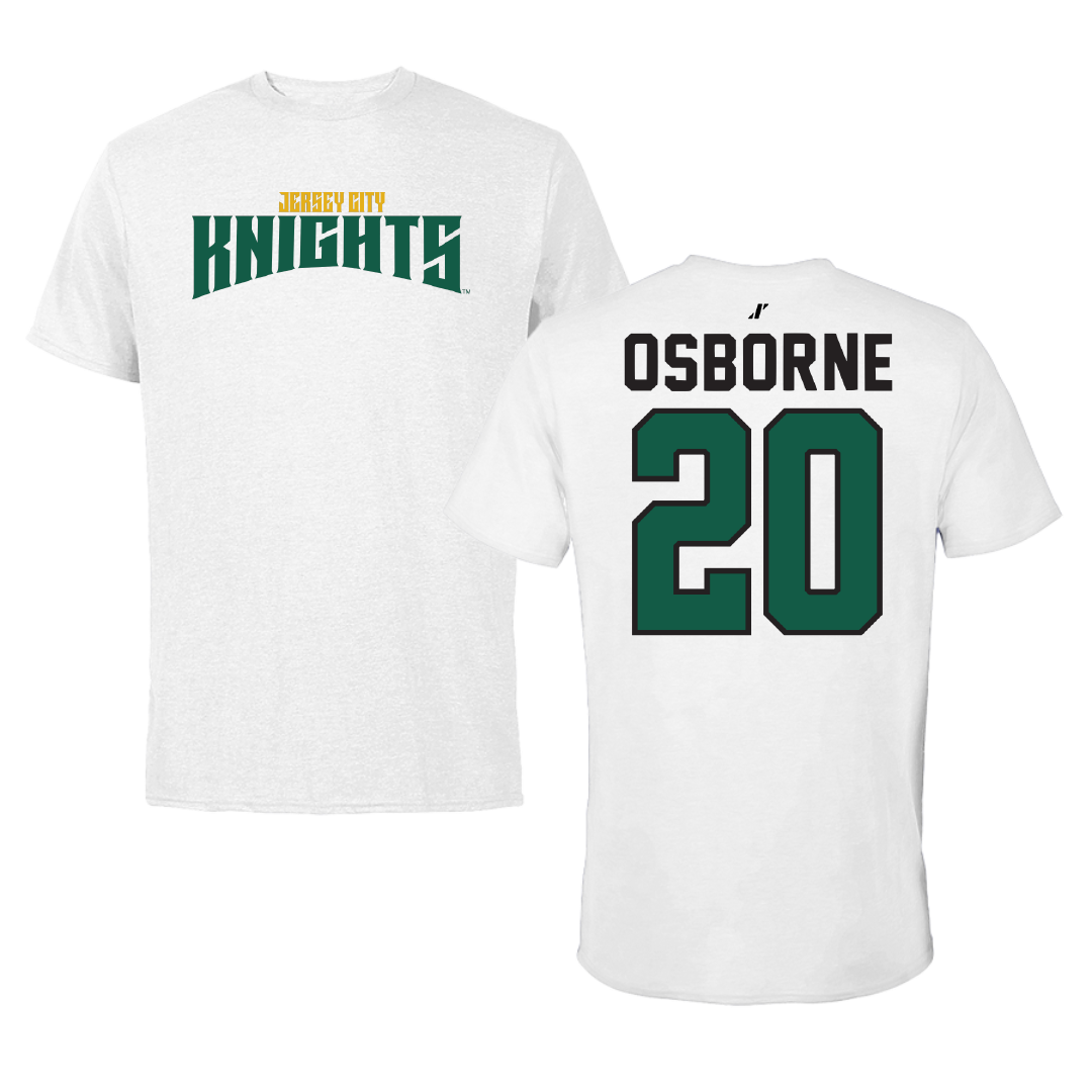 New Jersey City University Baseball White Classic Performance Tee - #20 Jeffrey Osborne