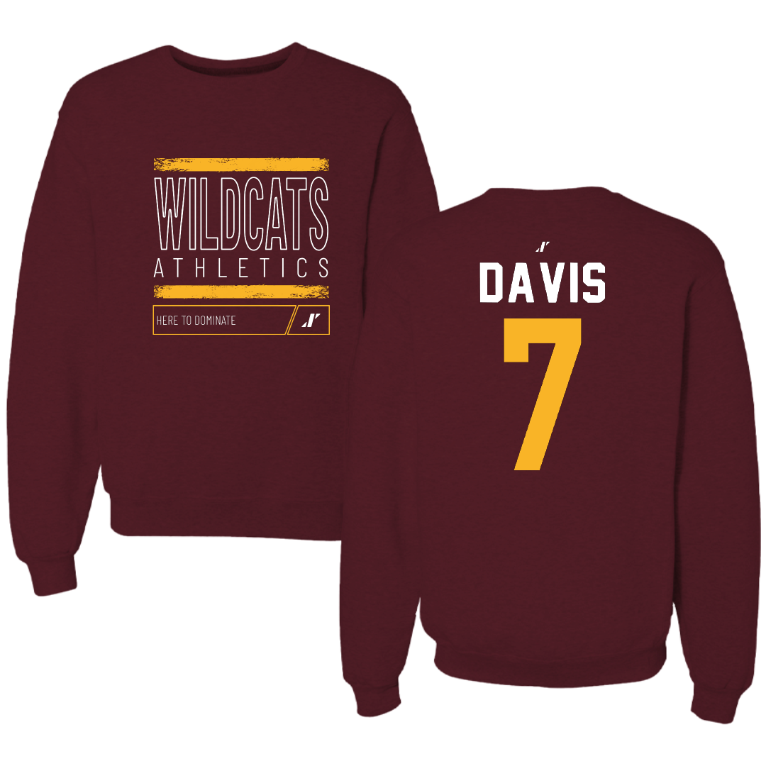 Bethune-Cookman University Softball Maroon Dominate Crewneck - #7 Joslynn Davis