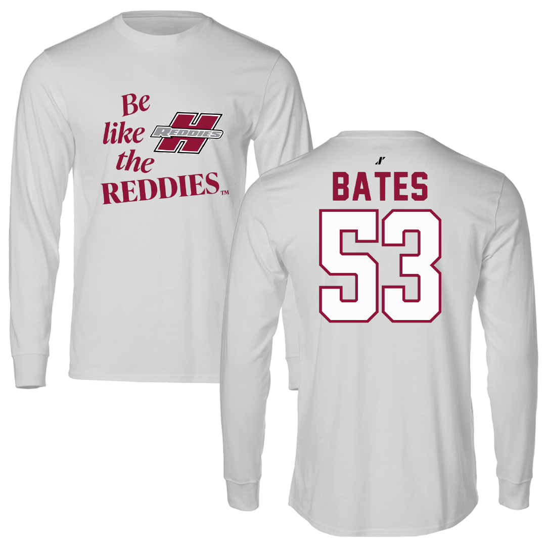 Henderson State University Baseball Light Gray Be Like Us Performance Long Sleeve - #53 Christian Bates