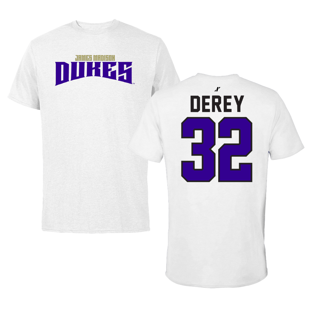 James Madison University Lacrosse White Classic Tee - #32 Savannah Derey