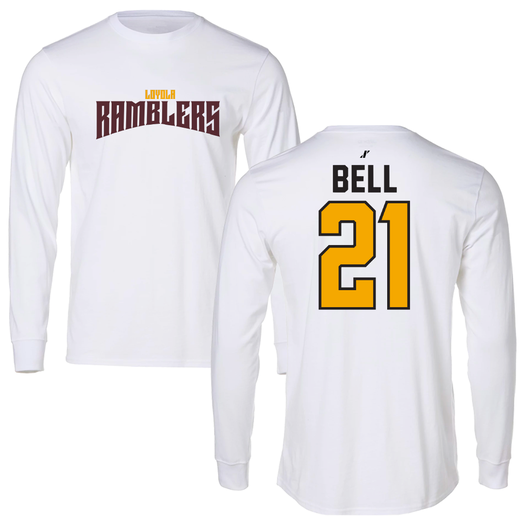 Loyola University-Chicago Volleyball White Classic Long Sleeve - #21 Brad Bell