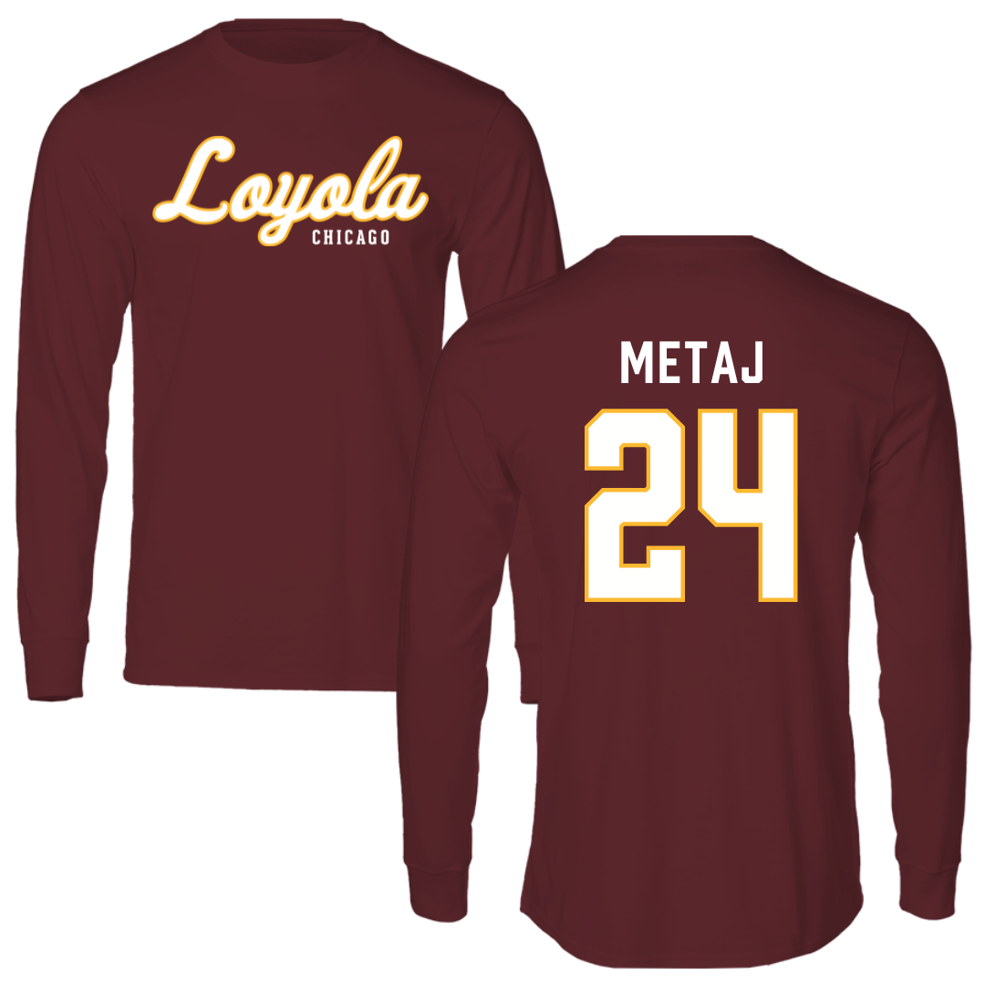 Loyola University-Chicago Soccer Maroon Performance Long Sleeve - #24 Ava Metaj
