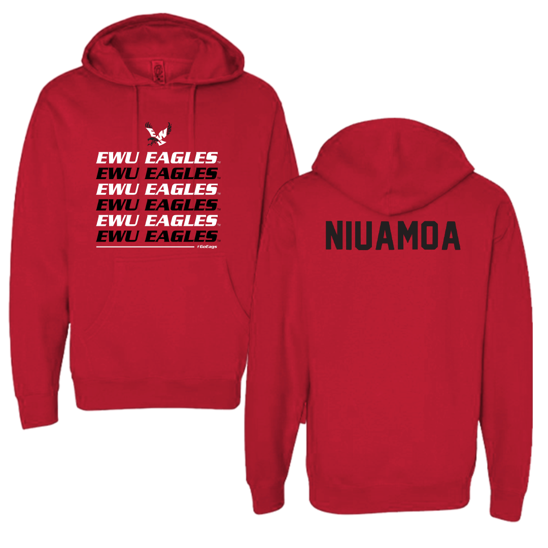 Eastern Washington University TF and XC Red General Hoodie - JJ Niuamoa