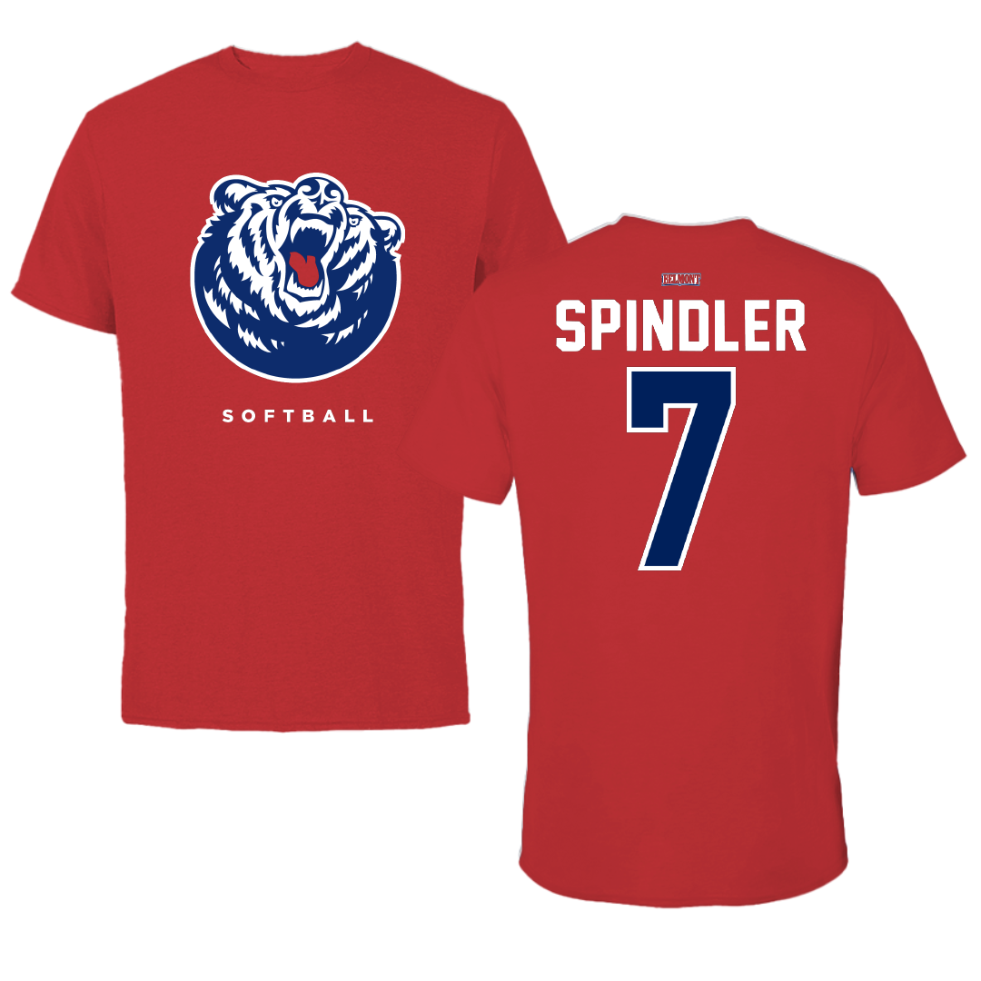 Belmont University Softball Red Performance Tee - #7 Rylee Spindler