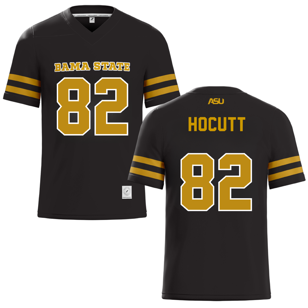 Alabama State University Black Football Jersey - #82 Will Hocutt