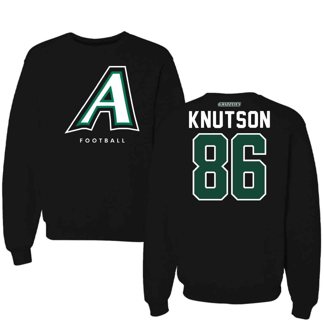 Adams State University Football Black Crewneck - #86 Kelin Knutson