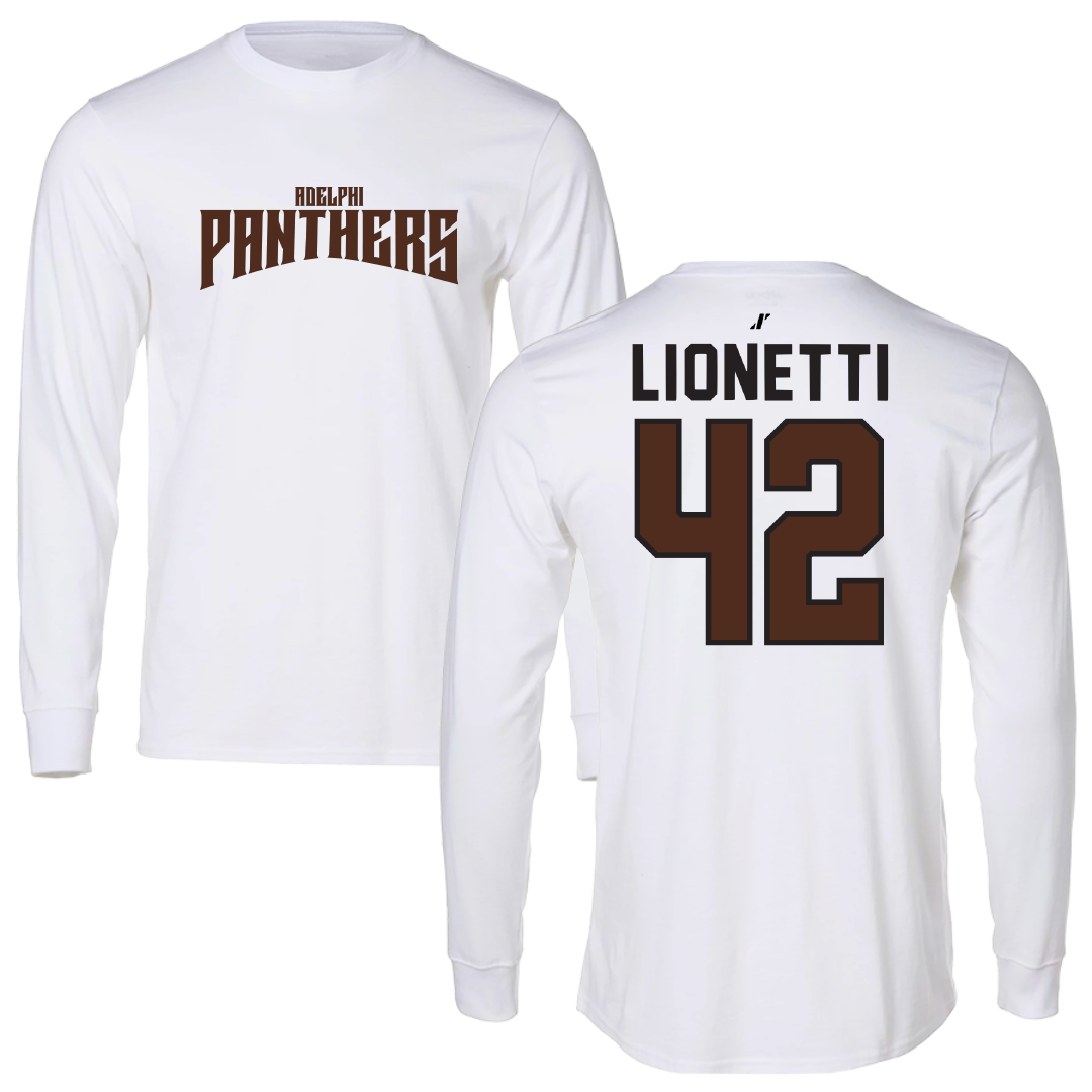Adelphi University Lacrosse White Classic Performance Long Sleeve - #42 Sonny Lionetti