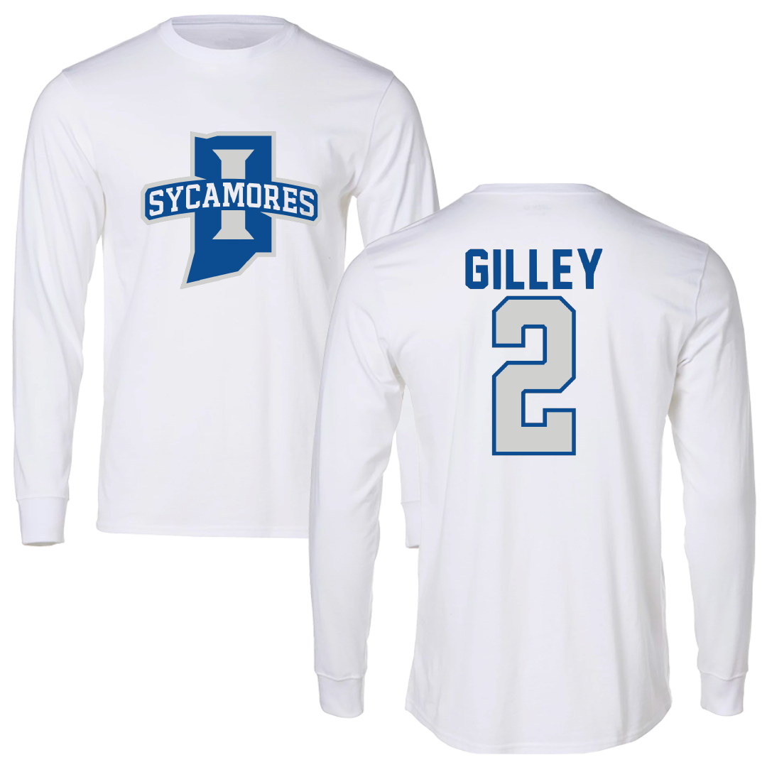 Indiana State University Volleyball White Performance Long Sleeve - #2 Chloe Gilley