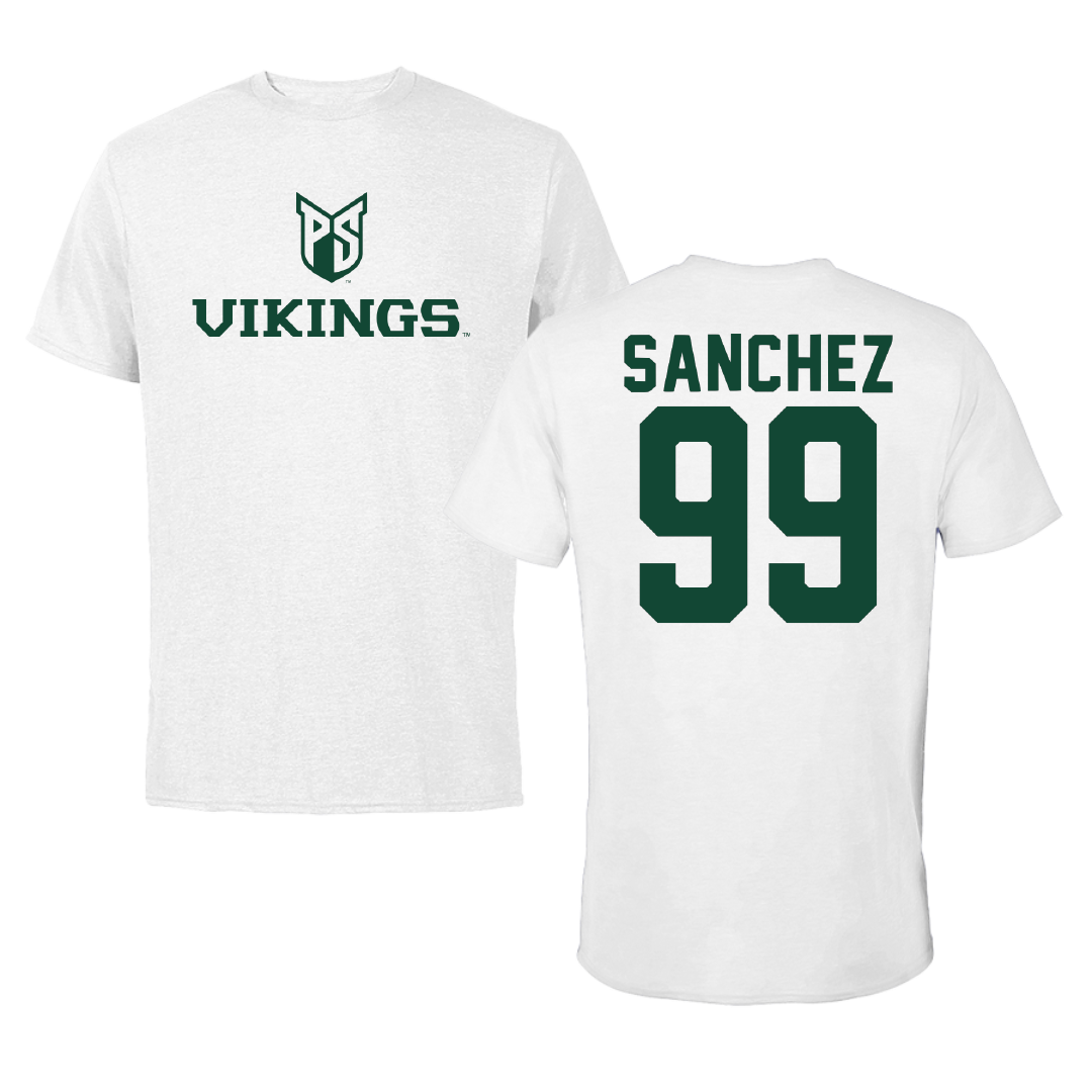Portland State University Softball White Performance Tee - #99 Elise Sanchez