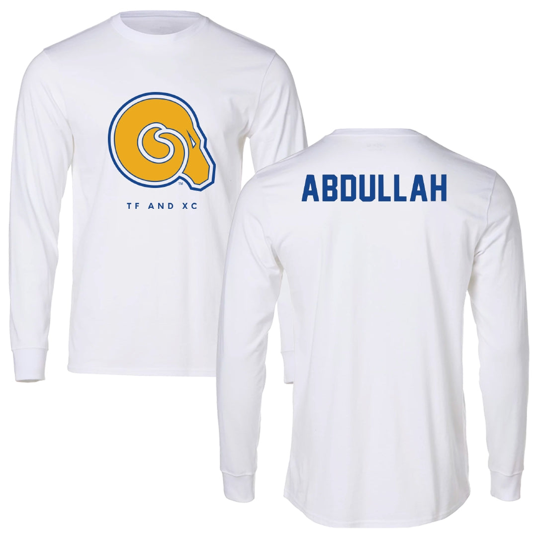 Albany State University TF and XC White Performance Long Sleeve - Sage Abdullah