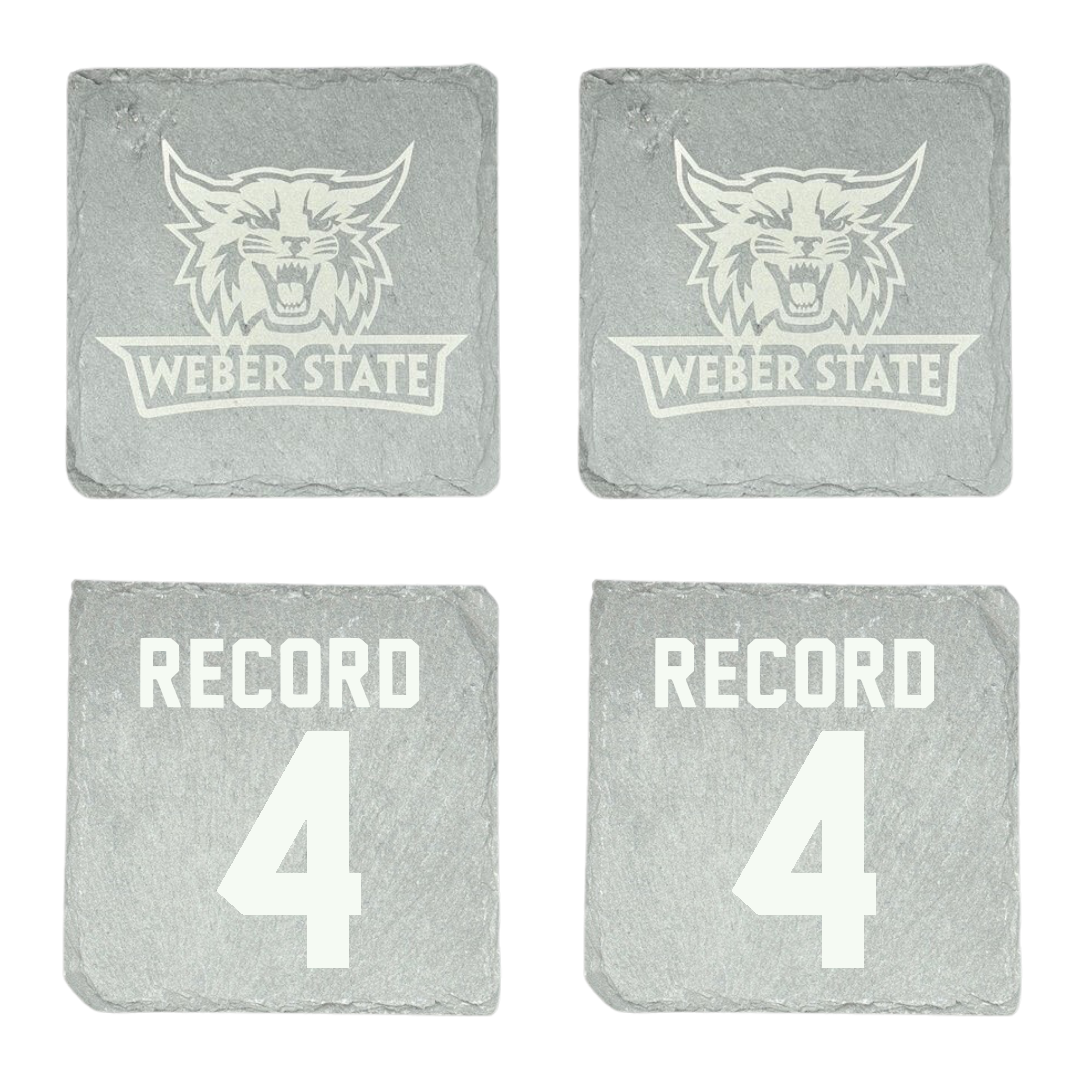 Weber State University Football Stone Coaster (4 Pack)  - #4 Jayleen Record