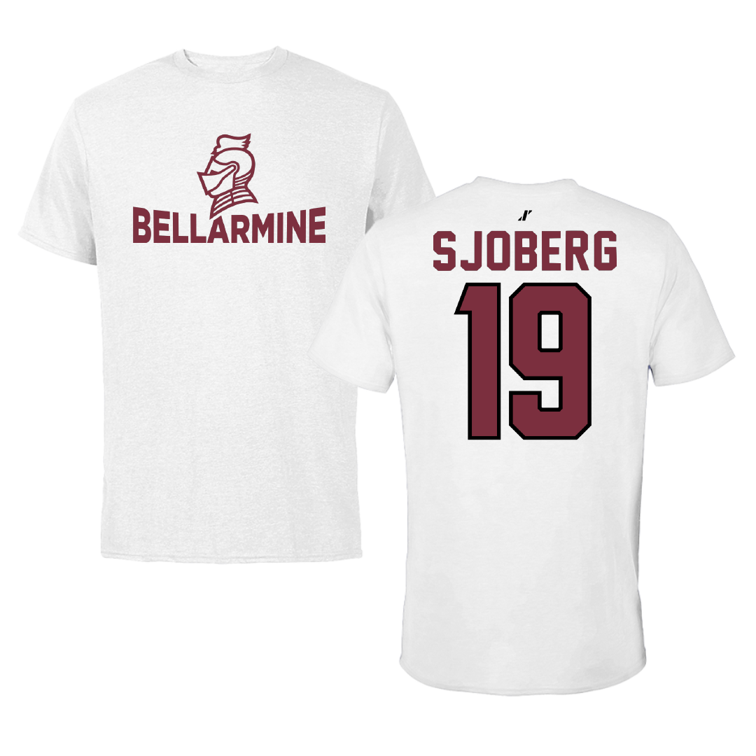 Bellarmine University Soccer White Tee - #19 Calle Sjoberg