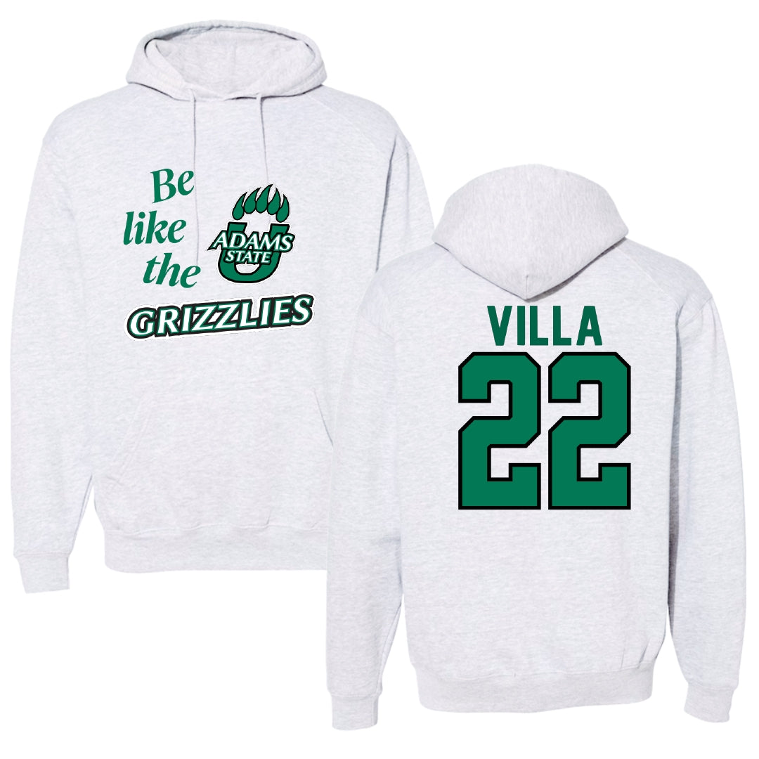 Adams State University Baseball Light Gray Be Like Us Hoodie - #22 Eric Villa