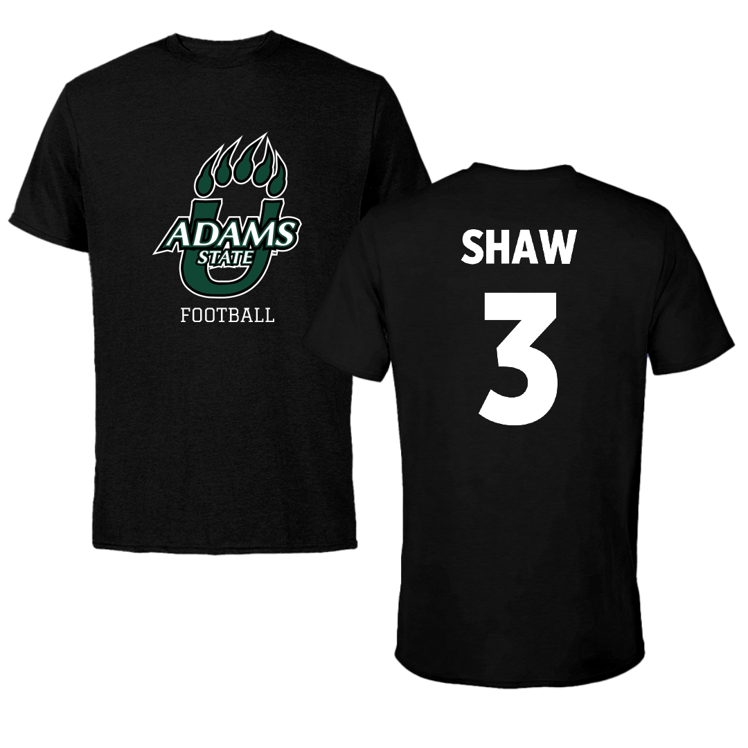 Adams State University Football Black State Performance Tee - #3 Seth Shaw