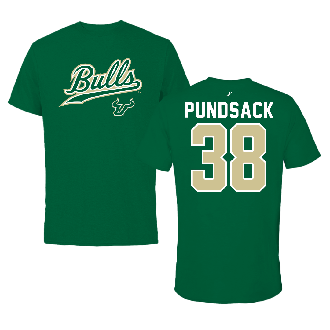 University of South Florida Baseball Green General Performance Tee - #38 Caleb Pundsack