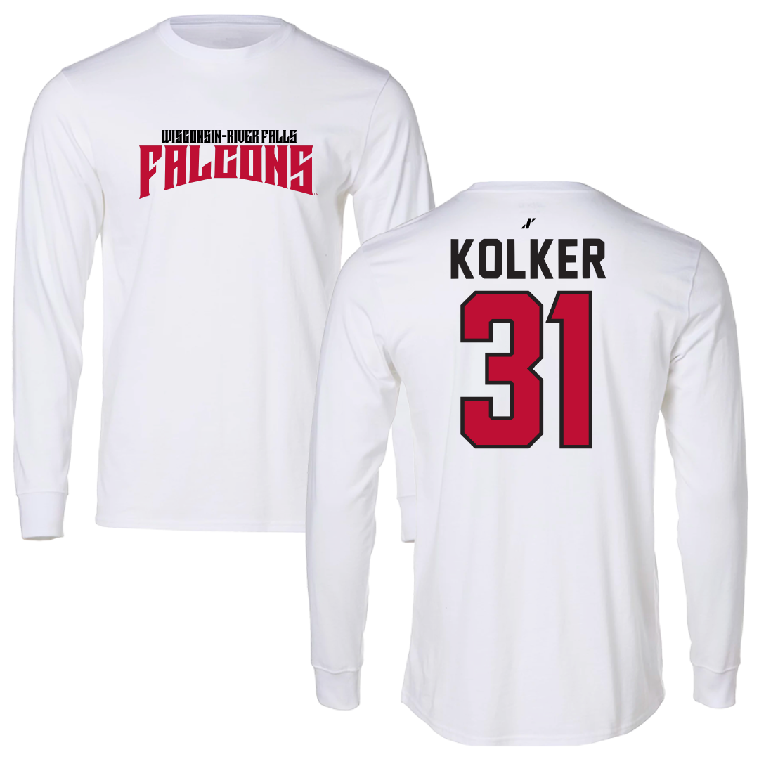 University of Wisconsin-River Falls Football White Classic Long Sleeve - #31 Jaden Kolker