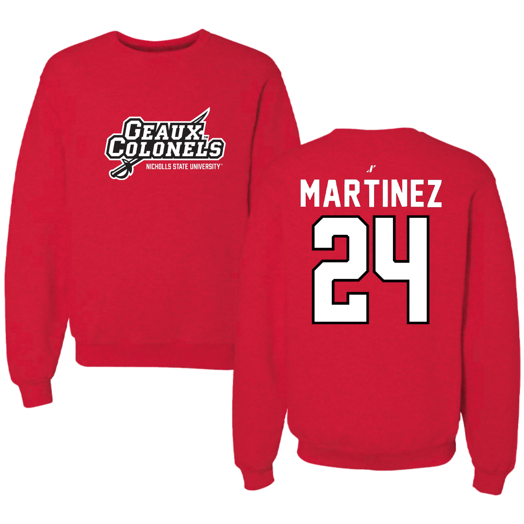 Nicholls State University Basketball Red General Crewneck - #24 Marypaz Martinez