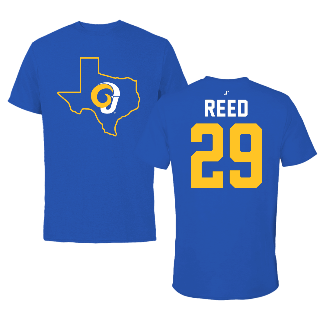 Angelo State University Baseball Blue State Tee - #29 Joshua Reed