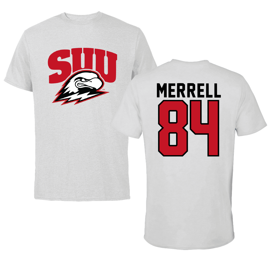 Southern Utah University Football Light Gray Performance Tee - #84 Chase Merrell