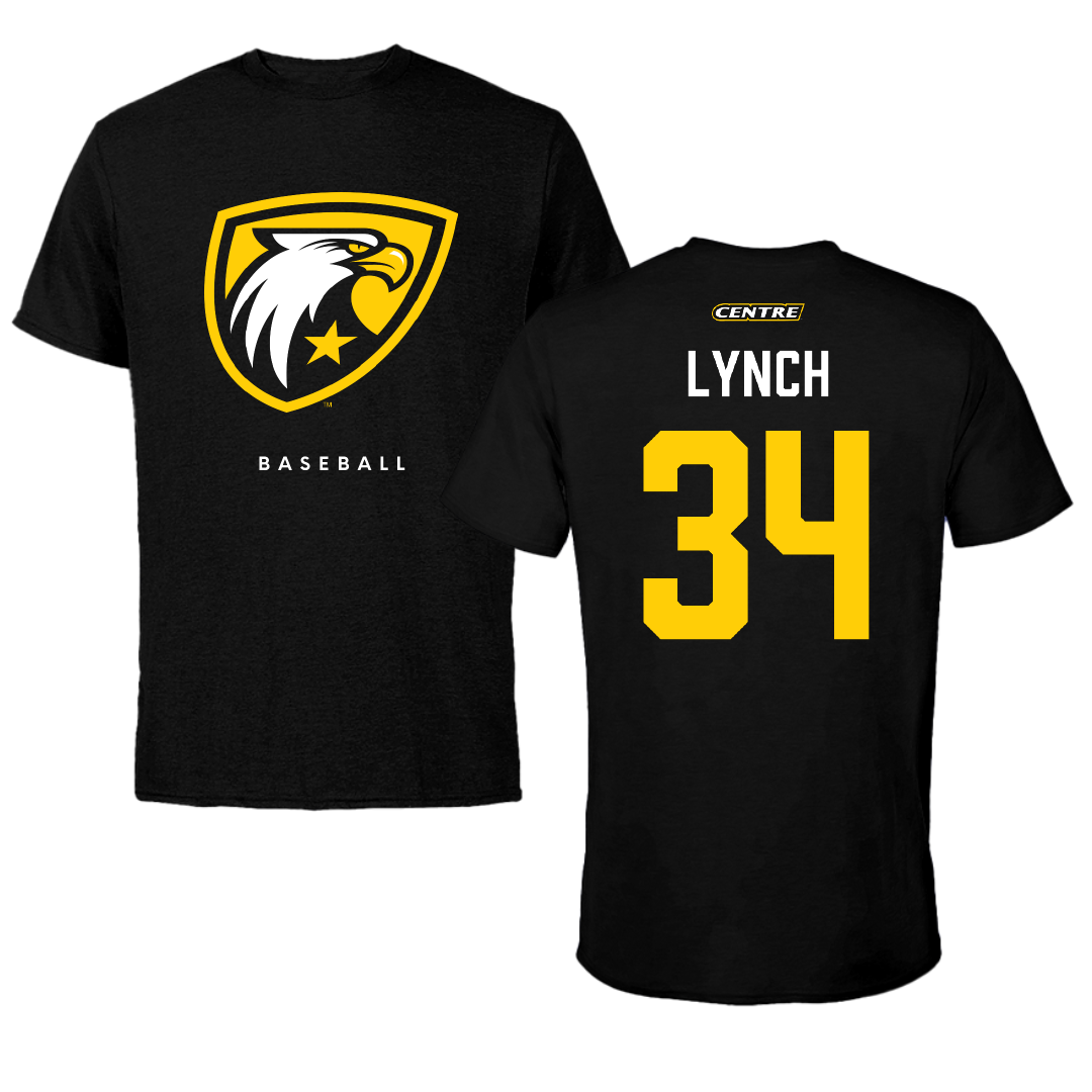 Centre College Baseball Black Tee - #34 Michael Lynch