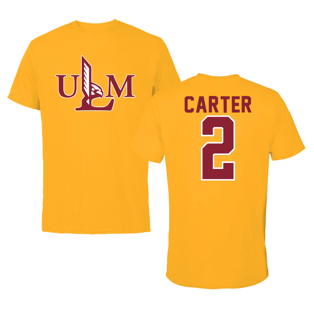 University of Louisiana Monroe Softball Gold Performance Tee - #2 Elle Carter