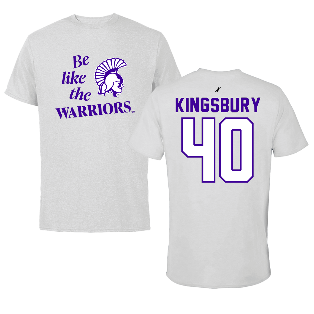 Winona State University Football Light Gray Be Like Us Performance Tee - #40 Ben Kingsbury
