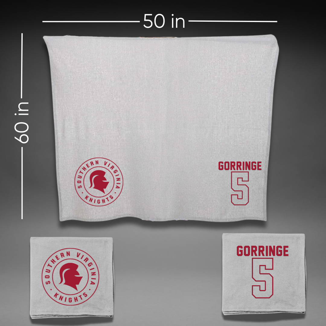 Southern Virginia University Soccer Gray Blanket - #5 Jackson Gorringe