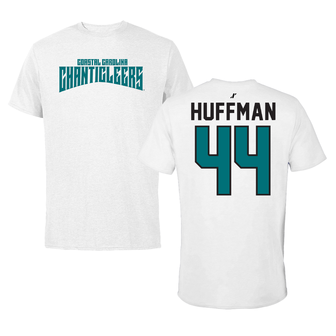 Coastal Carolina University Baseball White Classic Tee - #44 Kaleb Huffman