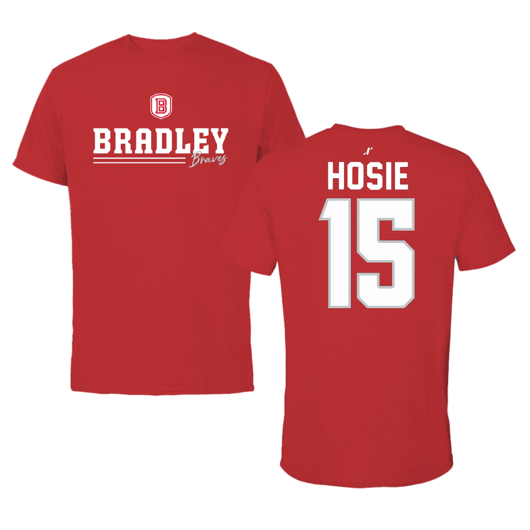 Bradley University Baseball Red General Tee - #15 Nick Hosie