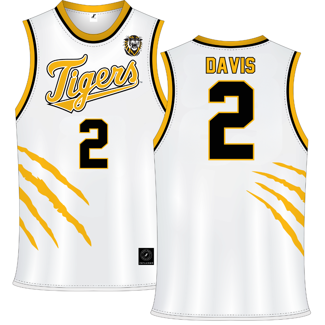 Fort Hays State University White Basketball Jersey - #2 Traejon Davis