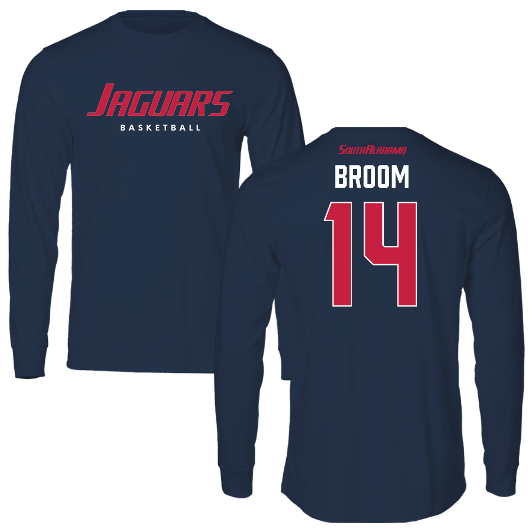 University of South Alabama Basketball Navy Performance Long Sleeve - #14 John Broom